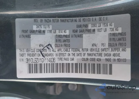 2016 Scion Ia z USA, uszkodzony, nr VIN 3MYDLBZV1GY114836